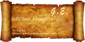 Göbel Elemér névjegykártya